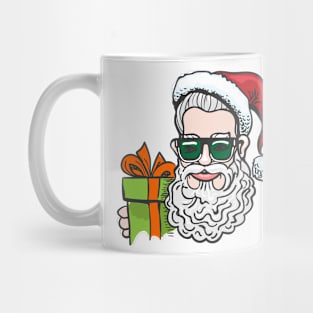 Hipster in Santa Hat Mug